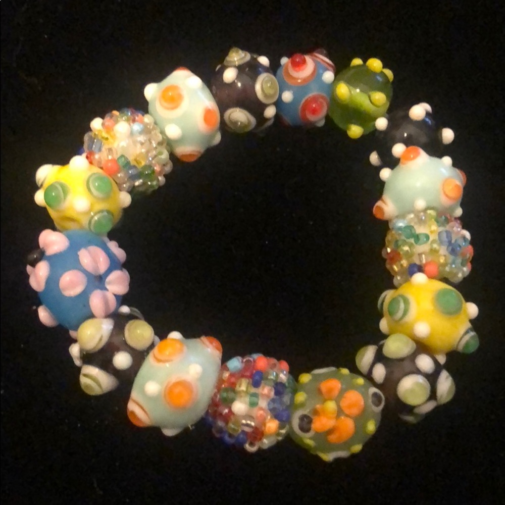3/$20 Handmade glass bead bracelet